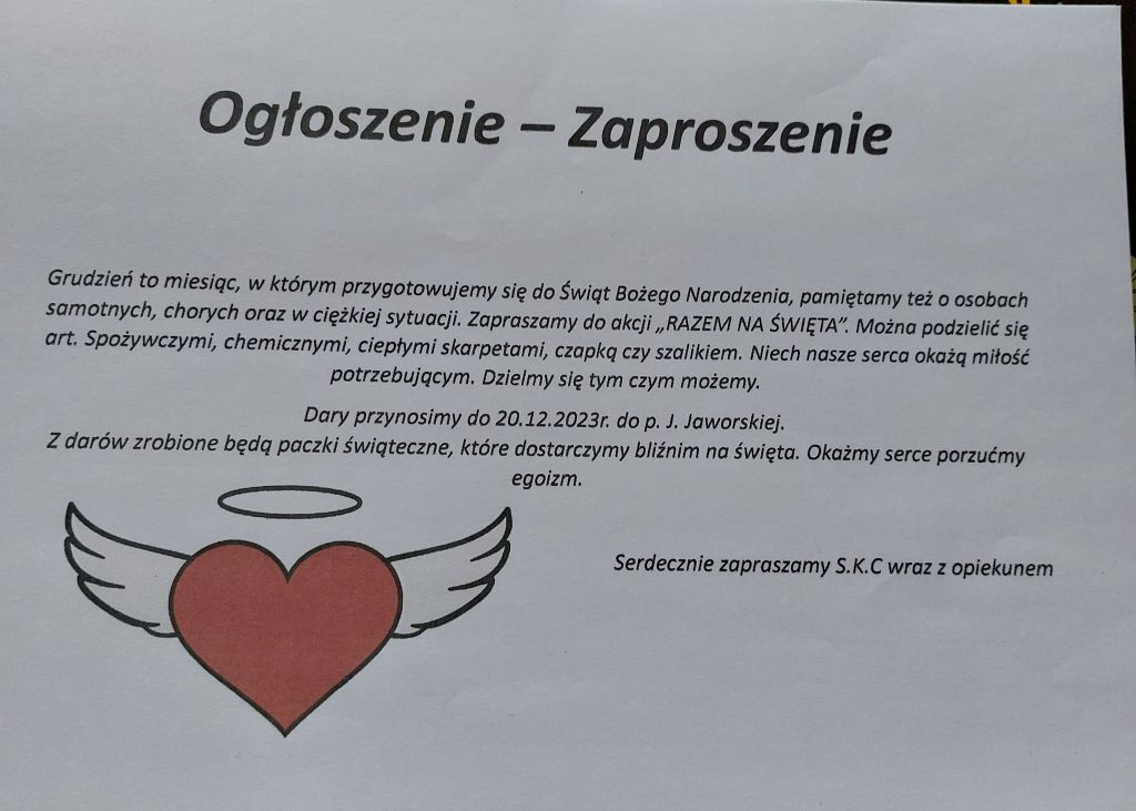 Ogłoszenie – Zaproszenie