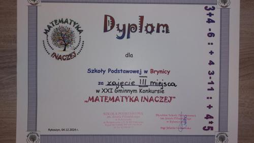 XXI Gminny Konkurs "Matematyka Inaczej"